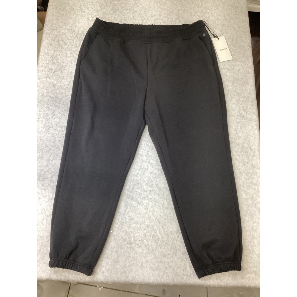 CALIA Soft Scuba Fleece Cinch Jogger High Rise Black WAX115 Women XXL NWT